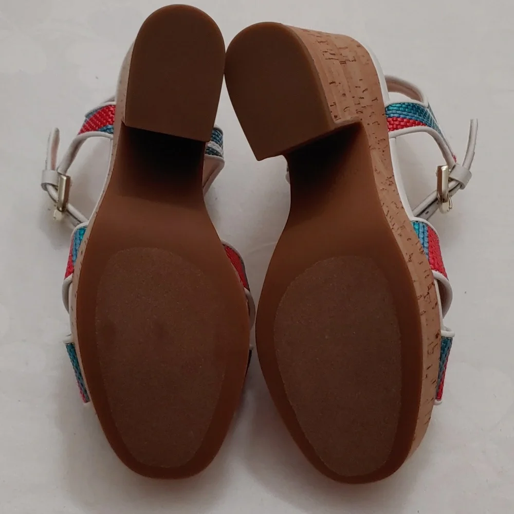 Kate Spade Women's Size 7.5 Sandal with 5 inch Cork Heel, NWOB